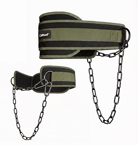 Miniatura 7 de Cinturón de inmersión para levantamiento de pesas con cadena, resistente capacidad de 550 a 650 libras, para inmersiones y dominadas
