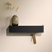 Design Amburgo Modern Key Holder | Wall Mounted Key Hooks | Minimalist Design | Hang Keys Entry with Shelf | Minimalist Design (Matte Black)