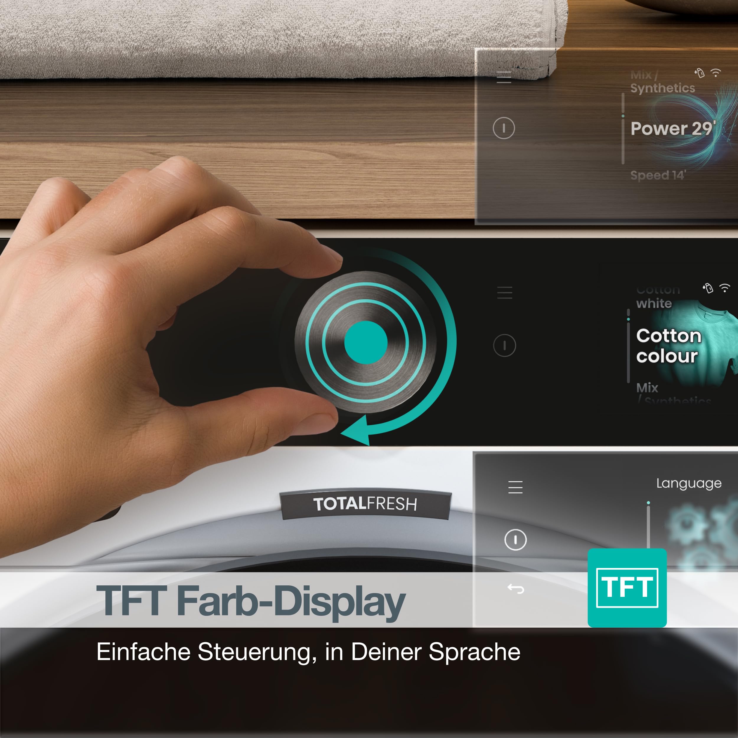 Gorenje WG814A5T4 Waschmaschine mit Dampffunktion, 10kg, 1400 U/Min, 20 Programme, TFT Farb-Display, SuperSilent 68 db(A), AutoDosing, UltraClean, FastWash Pro, ConnectLife, ShoeWash, EEK A, Weiß