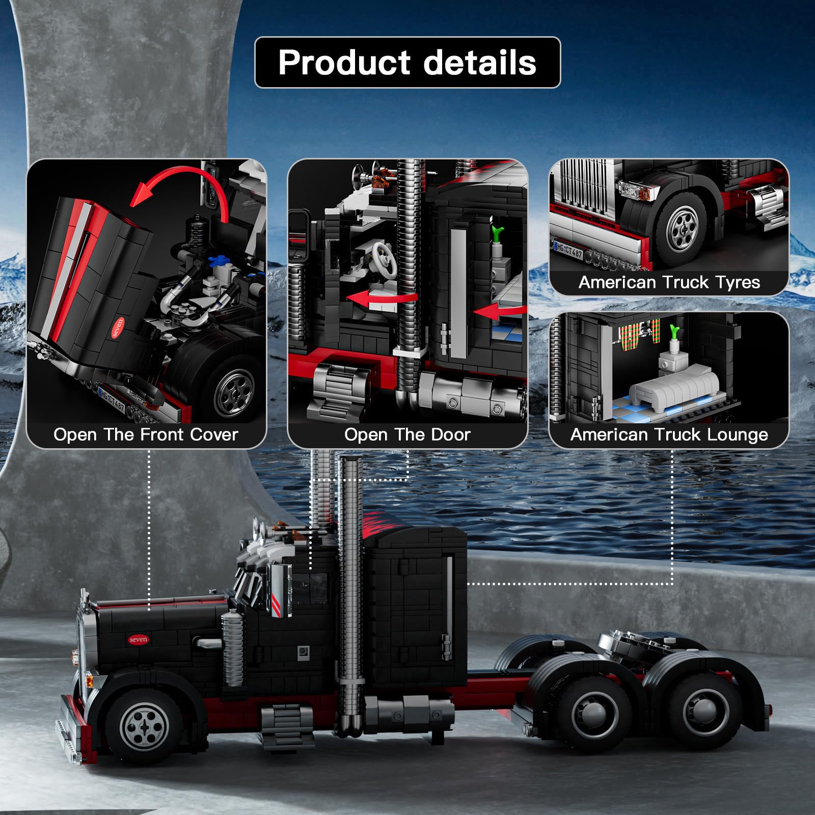 Mould King 24075 Set Camion Con Mattoncini 556 Pezzi – Modello Da Costruzione Per Bambini 8+ E Adulti