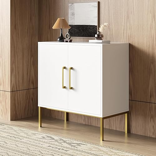 LYNSOM Armario de almacenamiento con puertas, gabinete de sala de estar, aparador moderno de madera para cocina, dormitorio, pasillo, entrada,