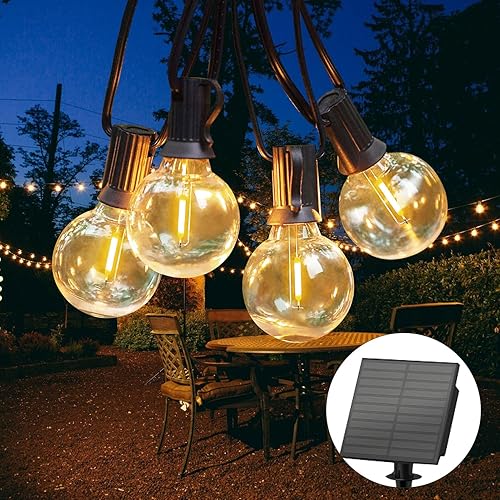 Miniatura 3 de Meconard Bombillas solares de repuesto G40, base de tornillo E12, bombillas LED inastillables para luces solares al aire libre, bombilla LED de 1 W,