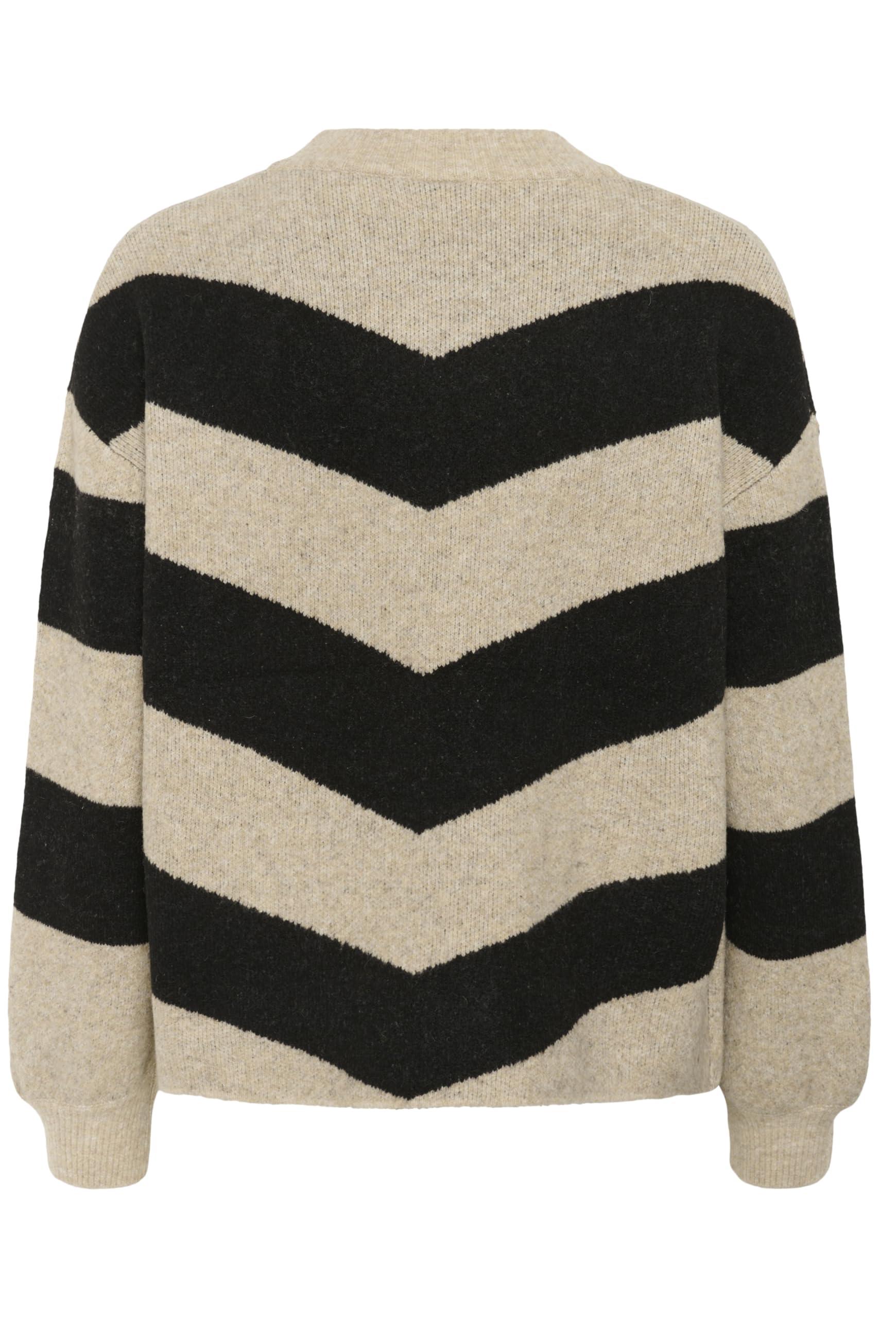 KAFFE Women's Pullover Crew Neck Graphic Print Casual Fit Long Sleeves Knit Donna