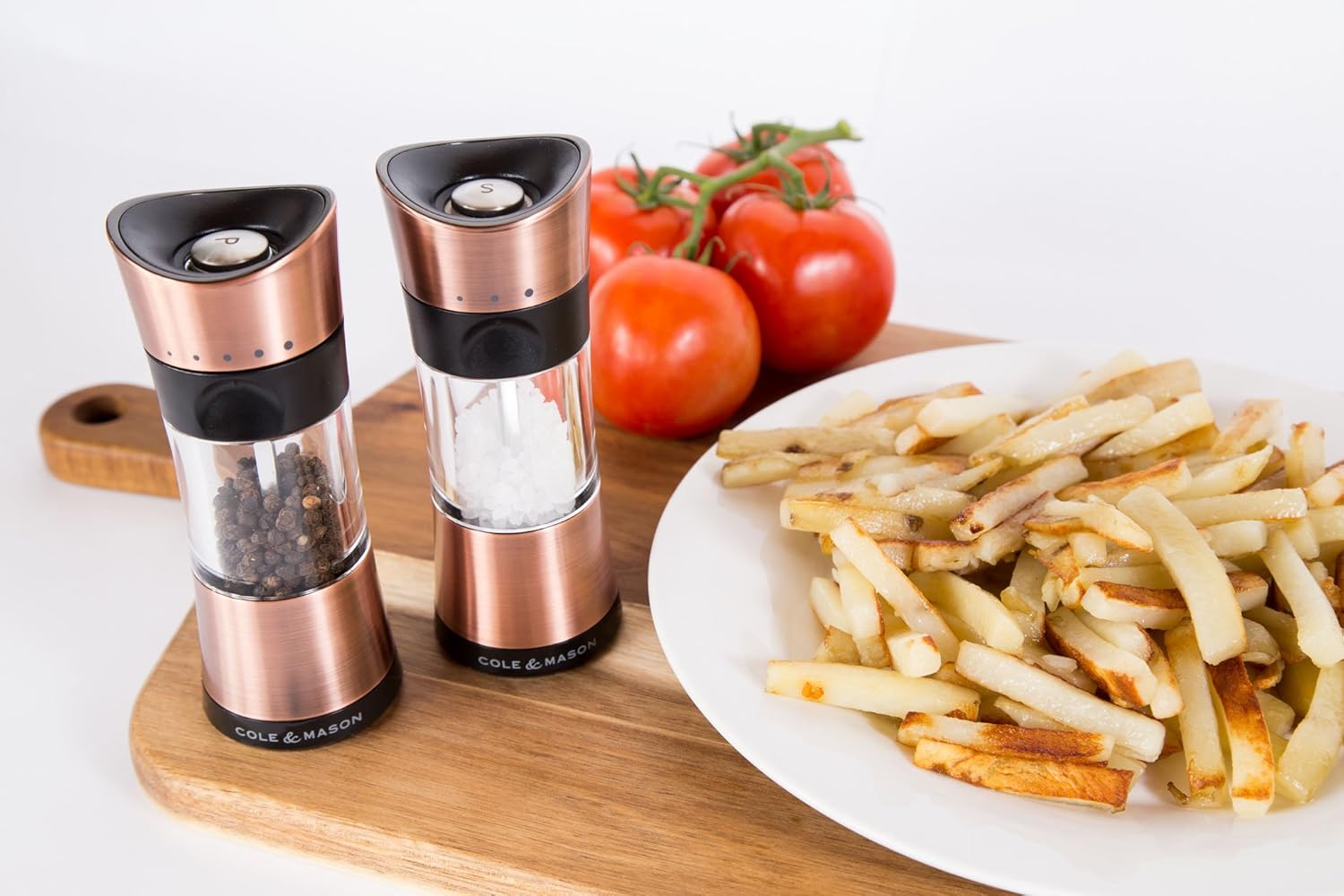 Pepper Mills COLE & MASON Horsham Copper Pepper Grinder Acrylic Upside Down Mill Includes