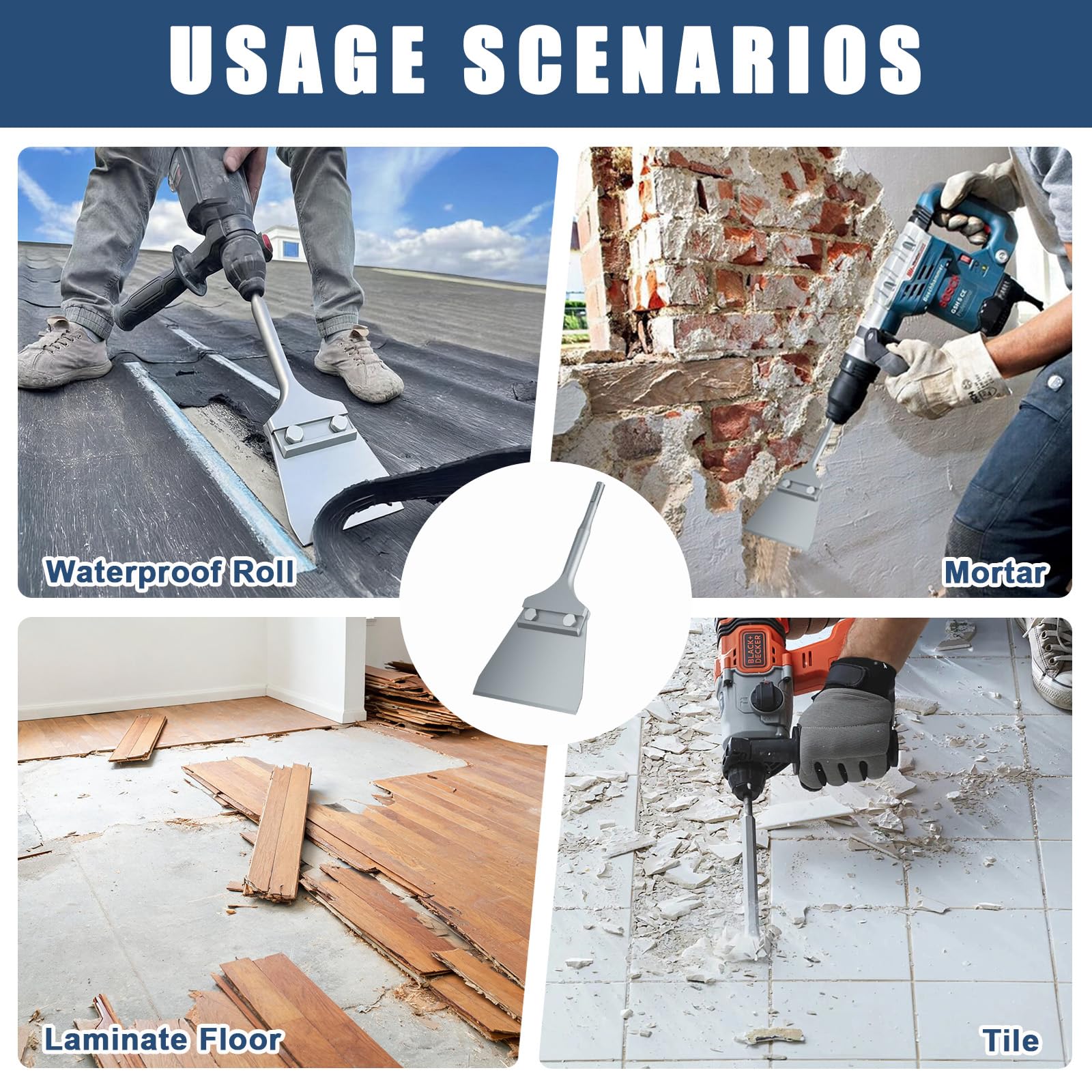 SDS Plus Floor Scraper - Tile & Flooring Removal -6 SDS Plus Floor Scraper - Tile & Flooring Removal -6