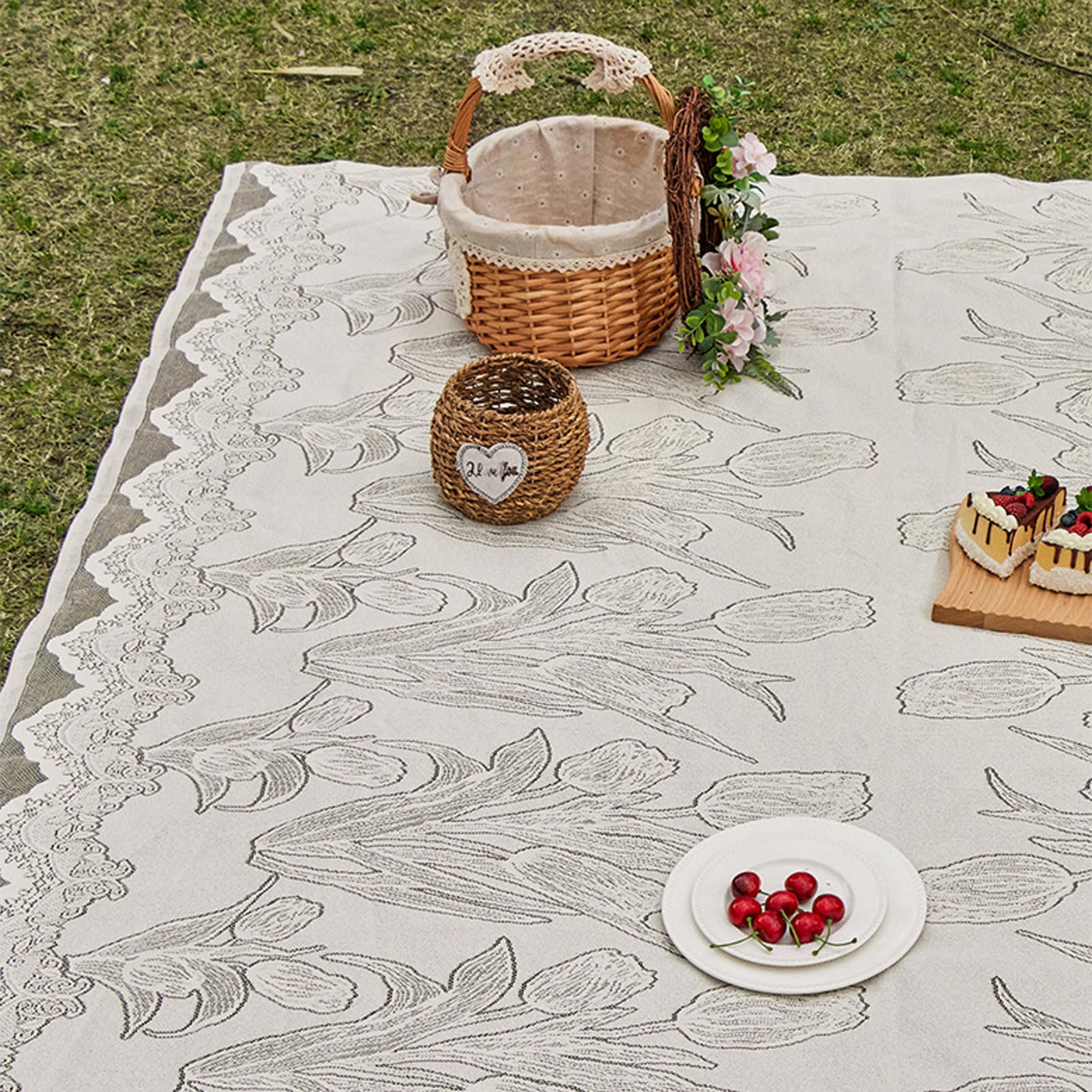 Tapis de Pique-Nique en Dentelle Polyester