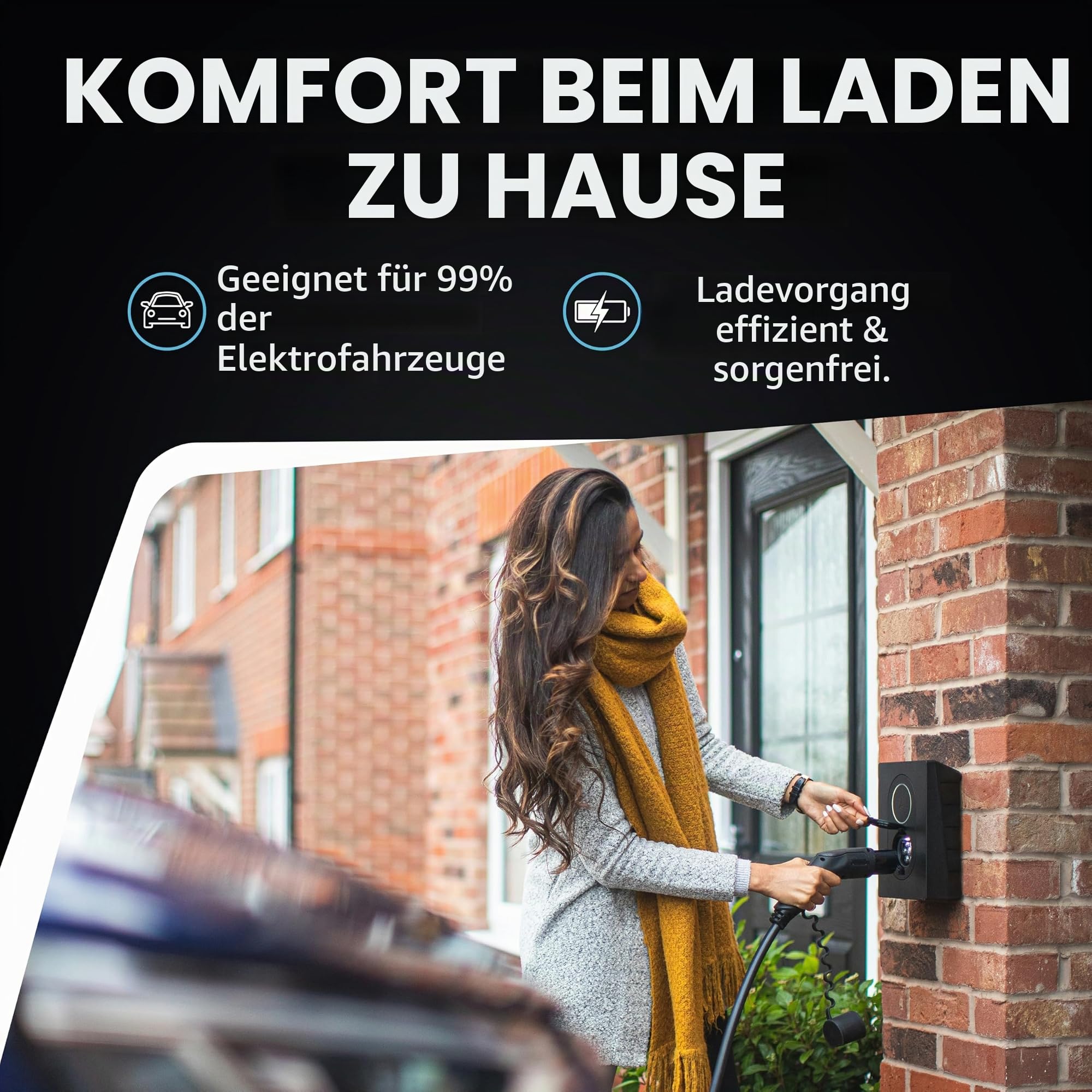 Loady Ladekabel Typ 2 11 kW | 3 M | 11 kW | 3 Phasen 16A | 3 Meter Kabel für Auto EV/PHEV - Ladekabel für Elektrofahrzeuge Typ 2 Mennekes 3-Phasig