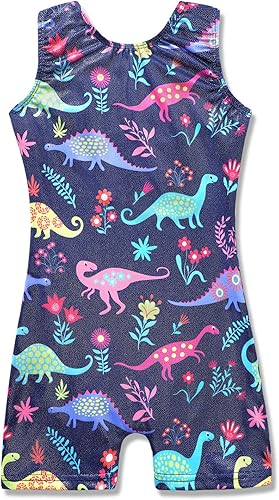 HOZIY - Malla de gimnasia para niñas grandes y pequeñas, diseño con brillos y estampado de unicornio, aurora, arcoíris, sirena, dinosaurio,