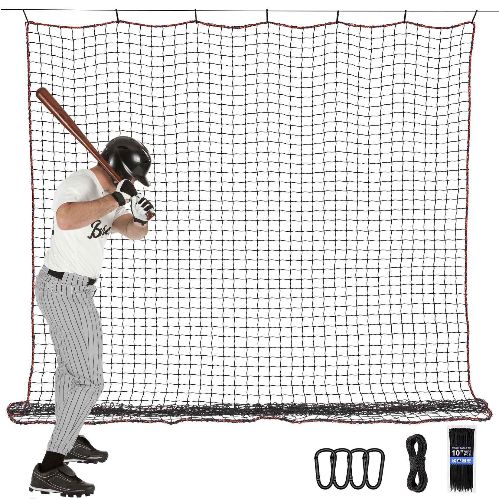 BaseGoal Baseball & Softball Backstop Nets, Heavy Duty Sports Practice Nets, Sports Netting Barrier,DIY Ball Net,Hitting Net for Baseball, Hockey,