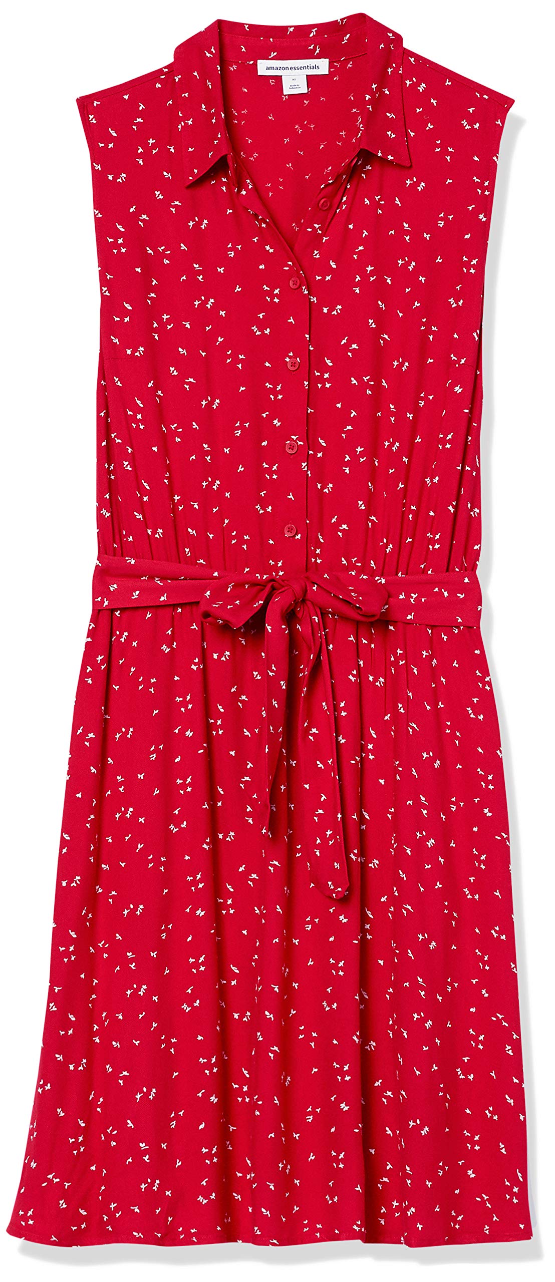 Amazon Essentials Mujer Vestido Camisero Tejido sin Mangas de Ajuste Relajado