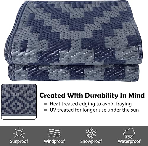 Miniatura 194 de SAND MINE - Alfombras reversibles, alfombra de pajillas de plástico, alfombra de área moderna, alfombra grande para suelo y exteriores, vehículos