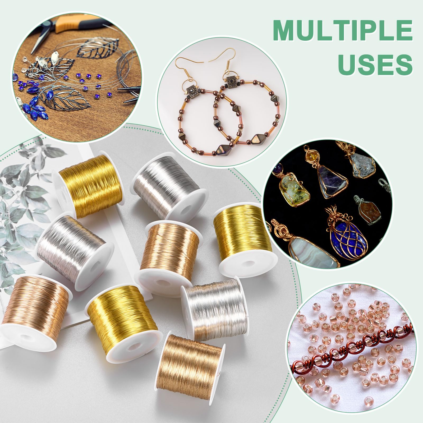 Amazon.com: M METERXITY 0.4mm Jewelry Wire, 26 Gauge 328FT Craft