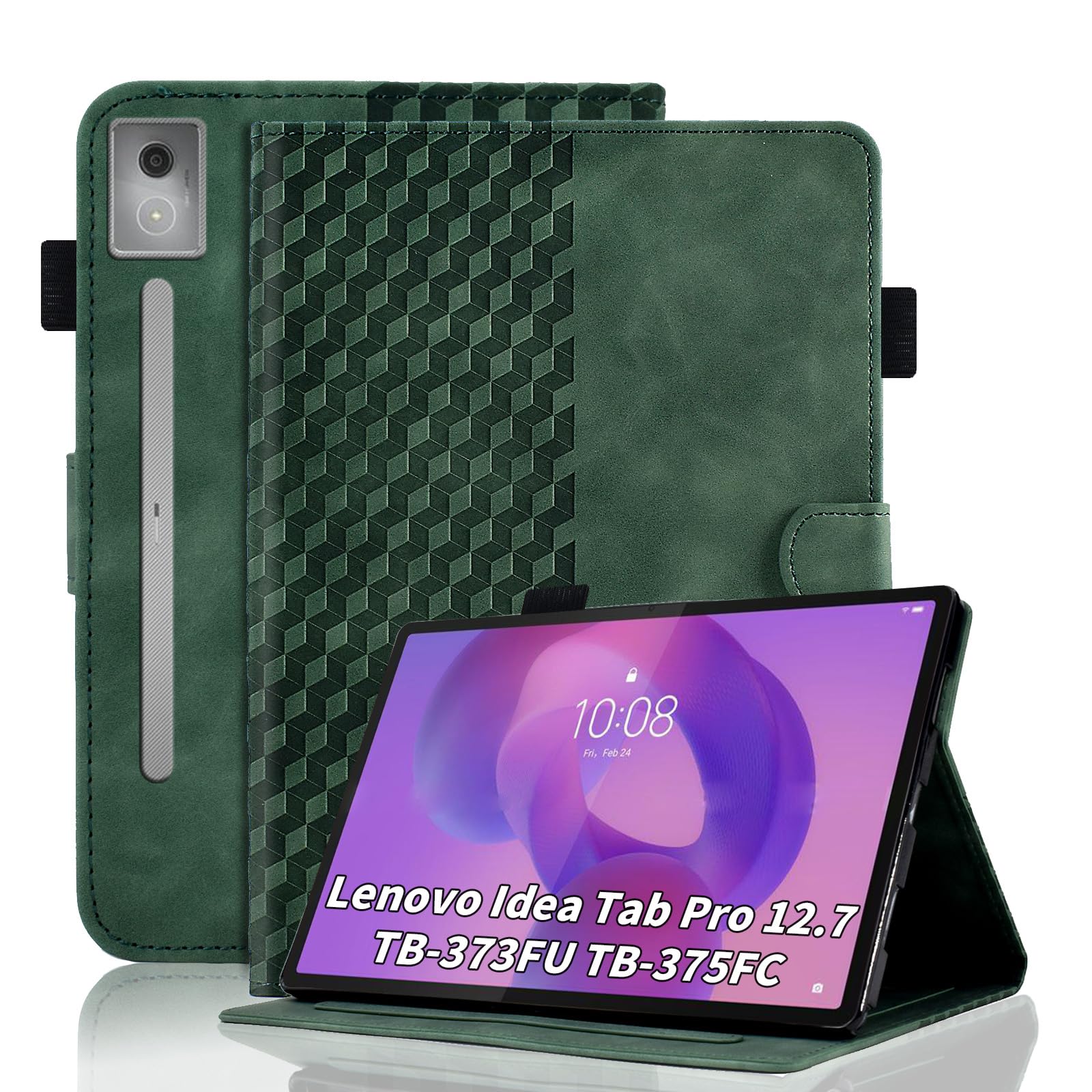 Case for Honor Pad X8a 11 Inch Tablet 2024 Protective Case Premium Leather Folio Smart Case with Auto Sleep/Wake Pen Holder Card Slot for Honor Pad X8a- Dark Green — view 45