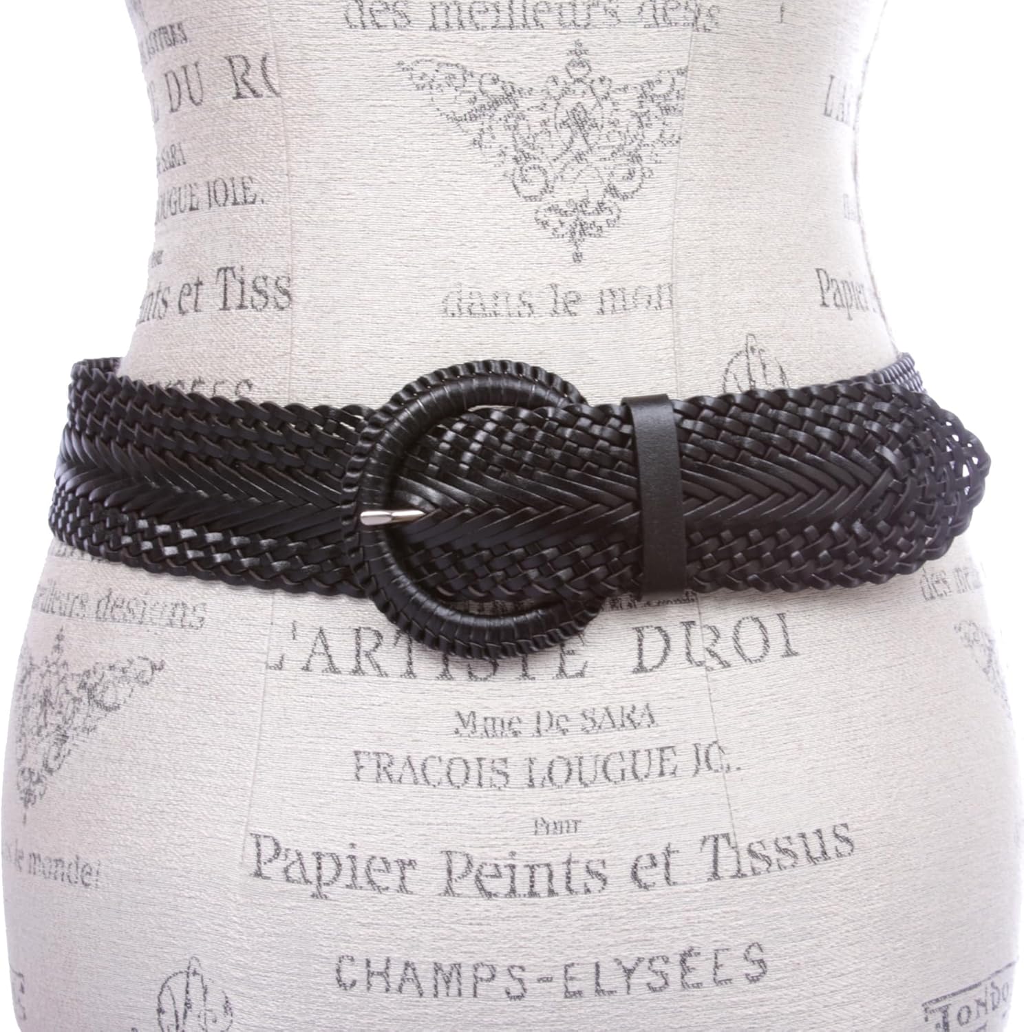 Beltiscool 2 Inch Wide Genuine Leather Braided Woven Round Belt - Image 4