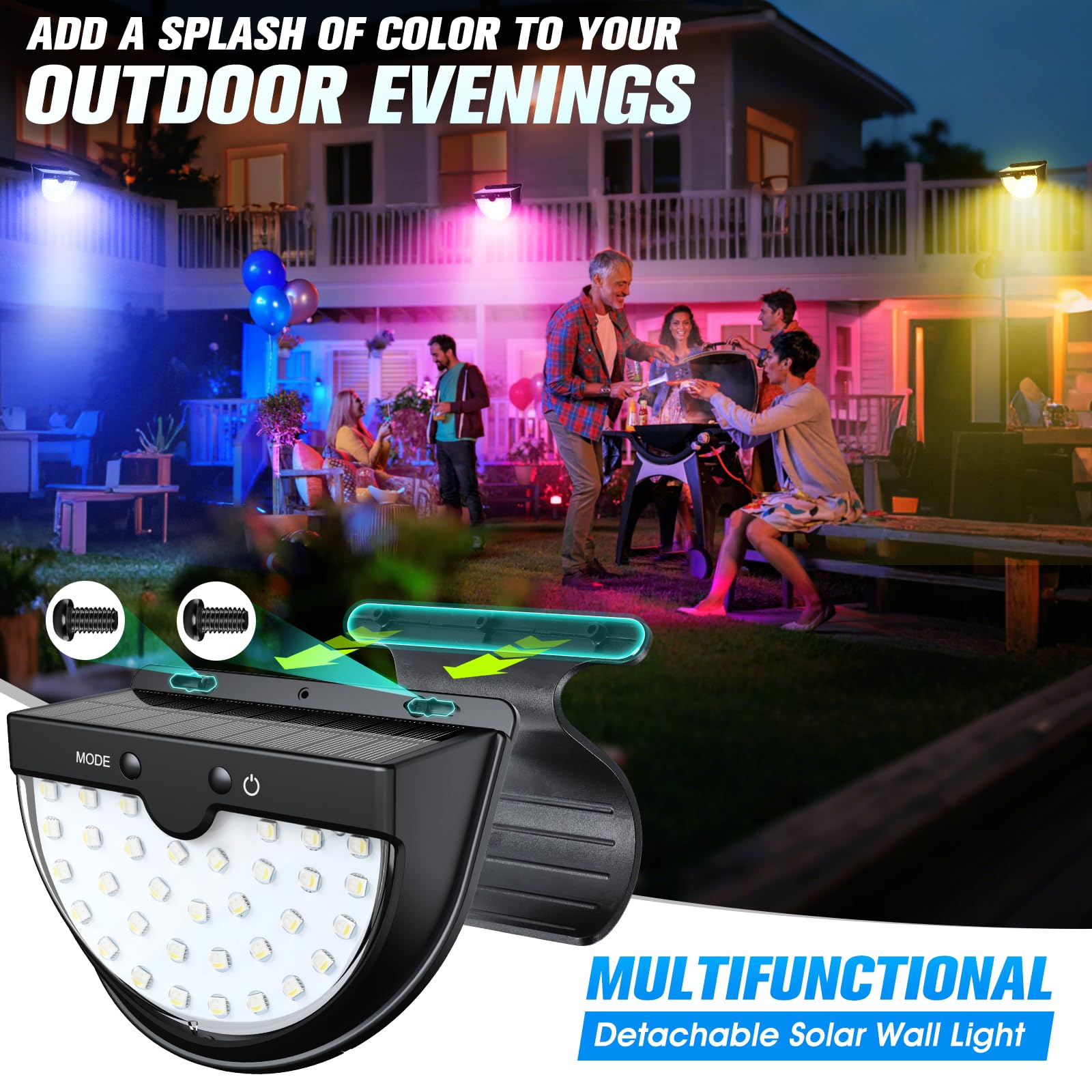 PoolLeader 2026 Luces Piscina Solares, Luz Solar Piscina para Piscinas Elevadas con Estructura Metálica, Luces LED Piscinas con Modos Multicolor, Impermeable & Antigolpes Luce Piscina para Jardín