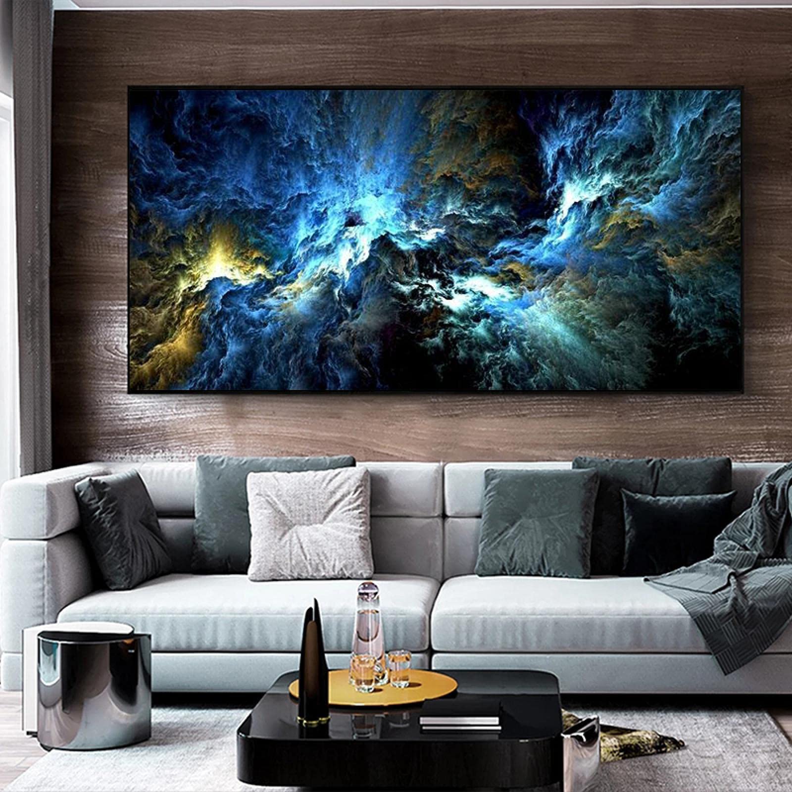 Amazon.co.jp: 大きなサイズの青黒雲抽象絵画風景壁の写真リビング