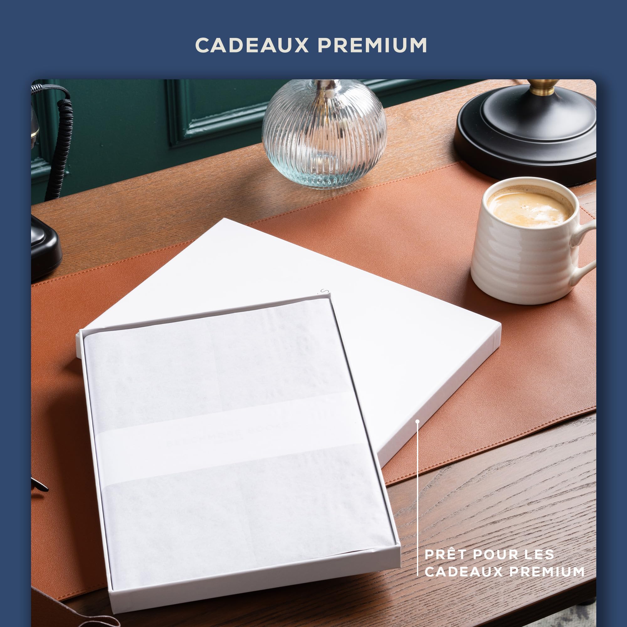 Beechmore Books Carnet de Notes Lignées XL A4 Bleu Marine Couverture Rigide Cuir Vegan Papier Ligné 120 g/m²