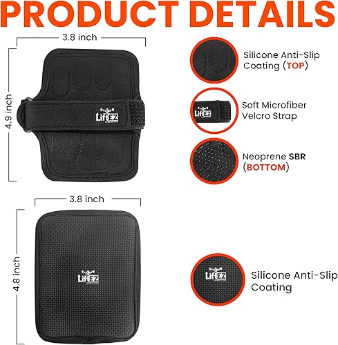 Miniatura 5 de Almohadillas de agarre para levantamiento de pesas para hombres y mujeres, la mejor alternativa a los guantes de gimnasio, empuñaduras de mano para