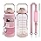 Chokoter Half Gallon Water Bottle with Sleeve, 64OZ Motivational Water Bottle with Straw & Time Marker, BPA Free Leakproof Gym for Sport Workout