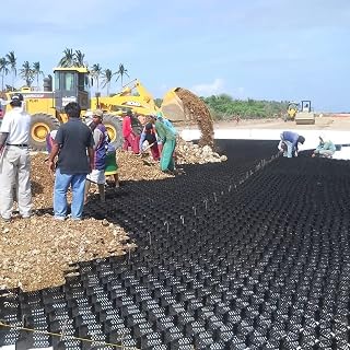Ground Reinforcement System, Geo Grid Driveway Walkway Paving Grids for Keep Pea Gravel/River Rock/Granite, Slight Slope Stabilizer Mesh Permeable Pavers, Honeycomb