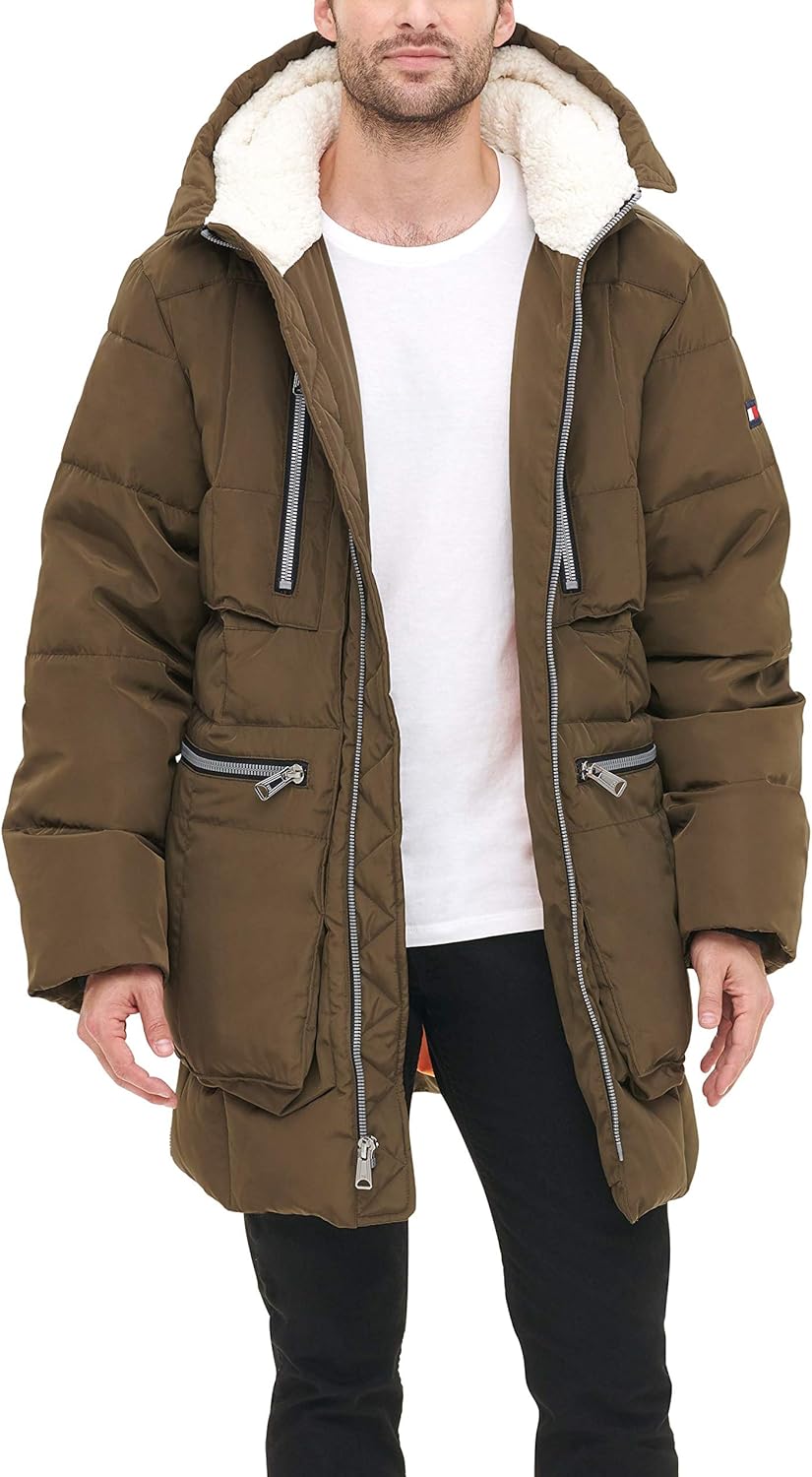 Tommy Hilfiger Men's Heavyweight Quilted Sherpa Hooded Parka - Image 3