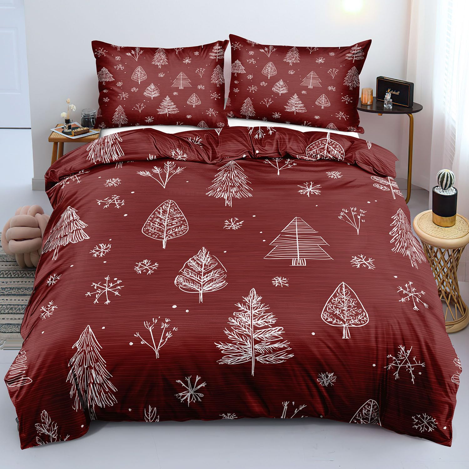 Parure de lit Rouge de Noël réversible : fini le linge rêche en hiver