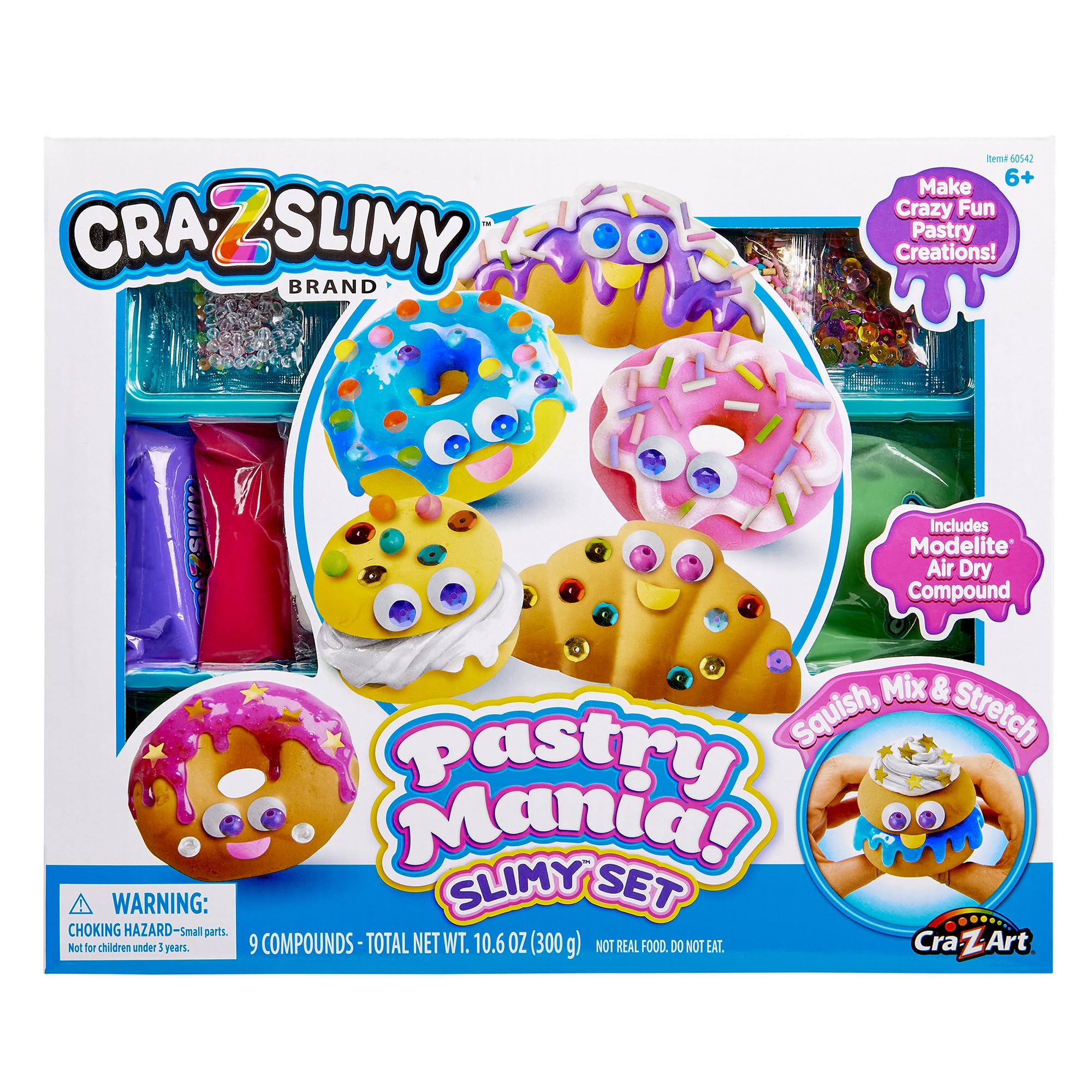 CRA-Z-Slimy Pastry Mania Slimy Set | Glossy & Butter Slime, Non-Toxic, DIY Slime Kit, 9 Compounds, Ages 6+, Birthday Gift