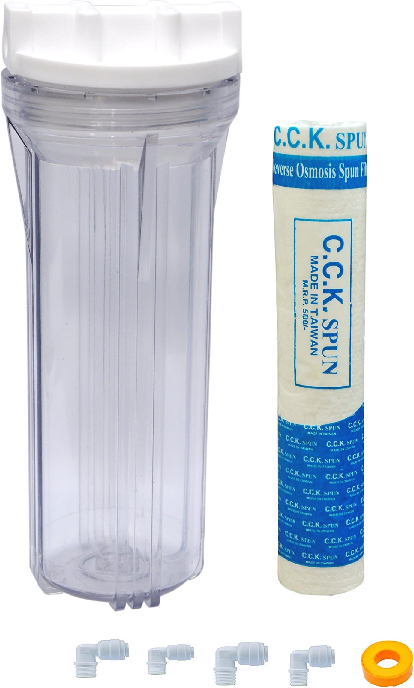 Care N Made® Transparent Pre Filter Set with Both 44565 and 44628 Inlets for Kent RO Grand/Grand Plus/Excel/Supreme/Ace/Max and All Other Water Purifiers