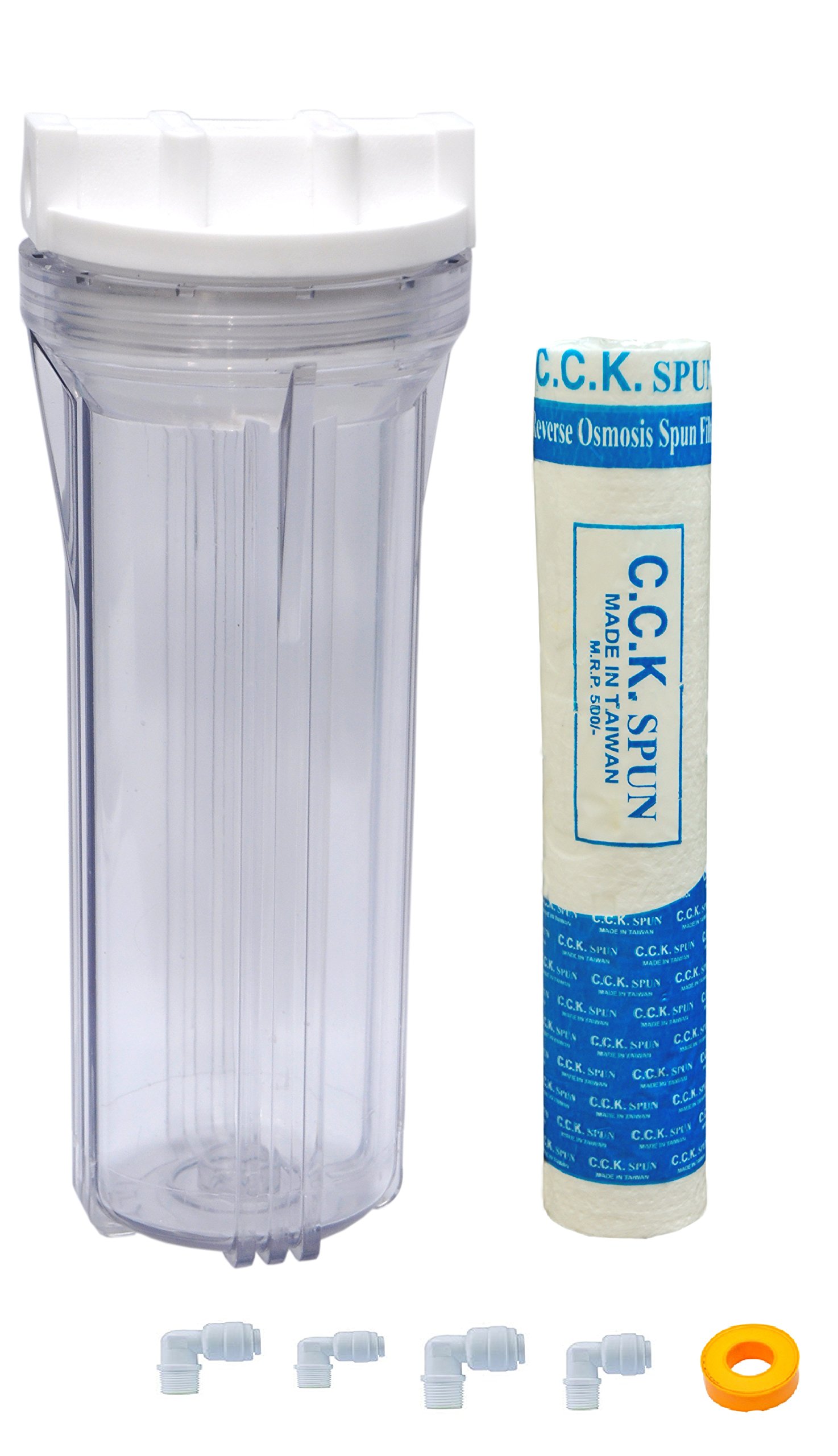 Care N Made® Transparent Pre Filter Set with Both 44565 and 44628 Inlets for Kent RO Grand/Grand Plus/Excel/Supreme/Ace/Max and All Other Water Purifiers