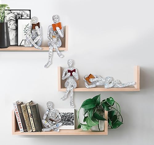 Miniatura 5 de Figura decorativa de lectura de pulpa para mujer, estatua de pensador, escultura moderna de arte abstracto, escultura de resina, figuras de lectura