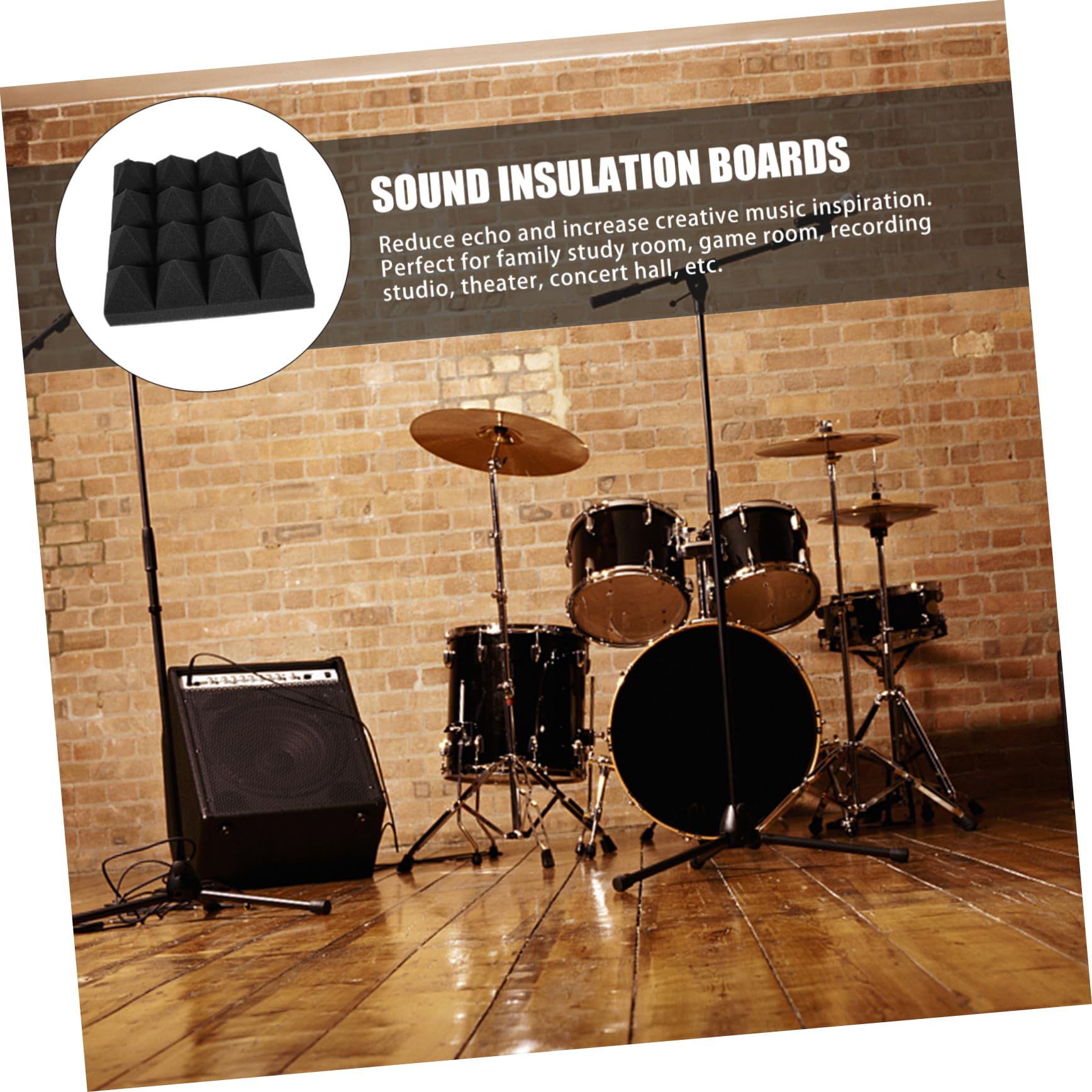 12 Piezas Paneles Acústicos de Absorción de Sonido Ignífugo Adhesivo para Estudio Grabación Ktv Sala Oficina Hogar