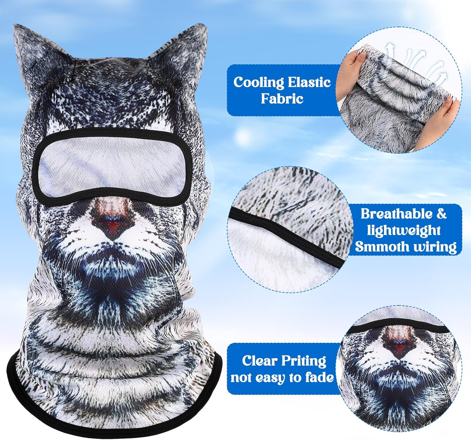 3D Cat Ski Mask Dog Balaclava Sheisty Winter Breathable Face Cover for Skiing Snowboarding Motorcycle Riding - Image 6
