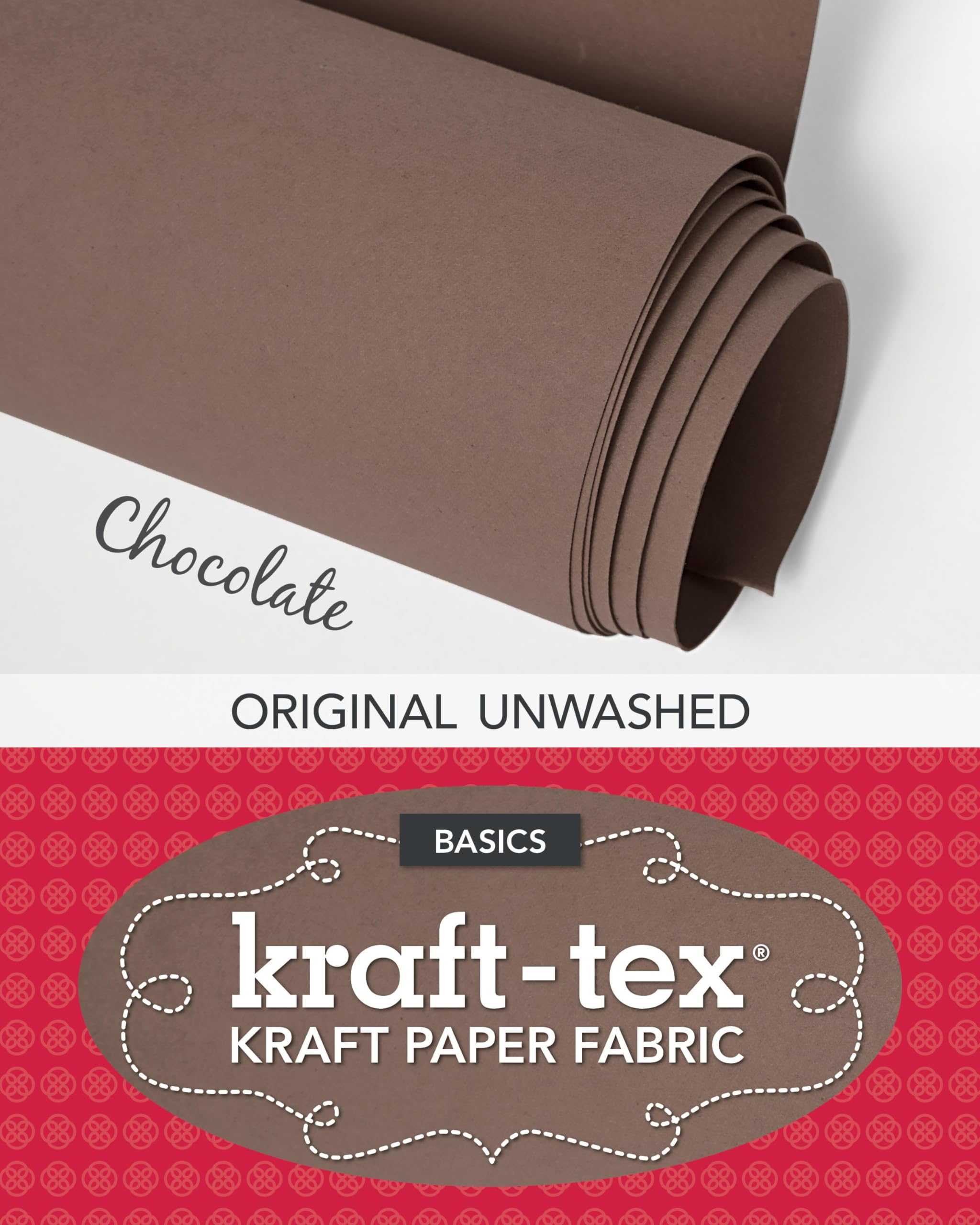 kraft-tex Chocolate Original Unwashed: Kraft Fabric Paper, 19" x 1.5 Yard Roll (kraft-tex Basics)