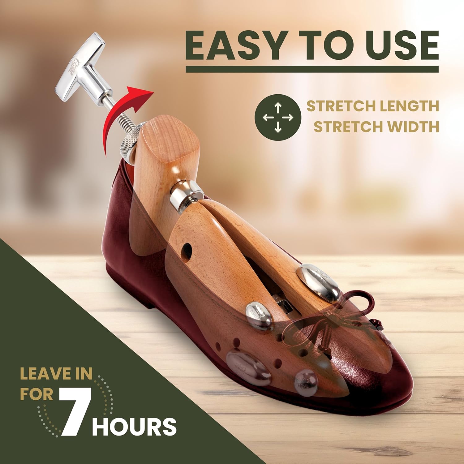 Professional Shoe Stretcher 2-Way Wooden Stretcher for Men & Women, Shoe Expander, Length & Width Shoe Widener - Image 2