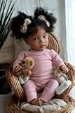 BABESIDE Lifelike Reborn Baby Dolls Daisy Black Girl- 20 Inch Soft Body Realistic-Newborn Handmade Real Life Baby Dolls with Clothes and Toy Gift for Kids Age 3+