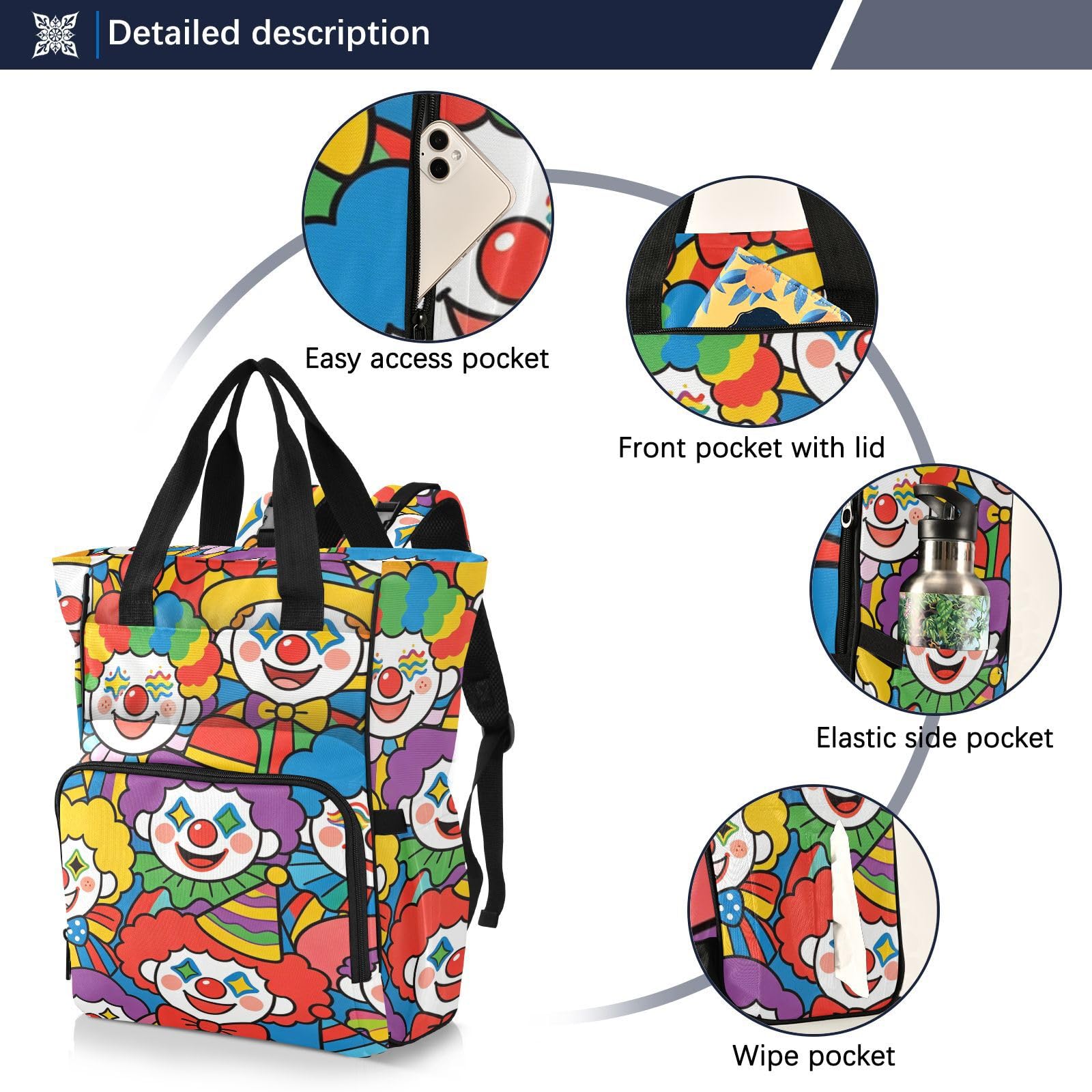 Borsa per pannolini zaino per mamme papà colorato cartone animato