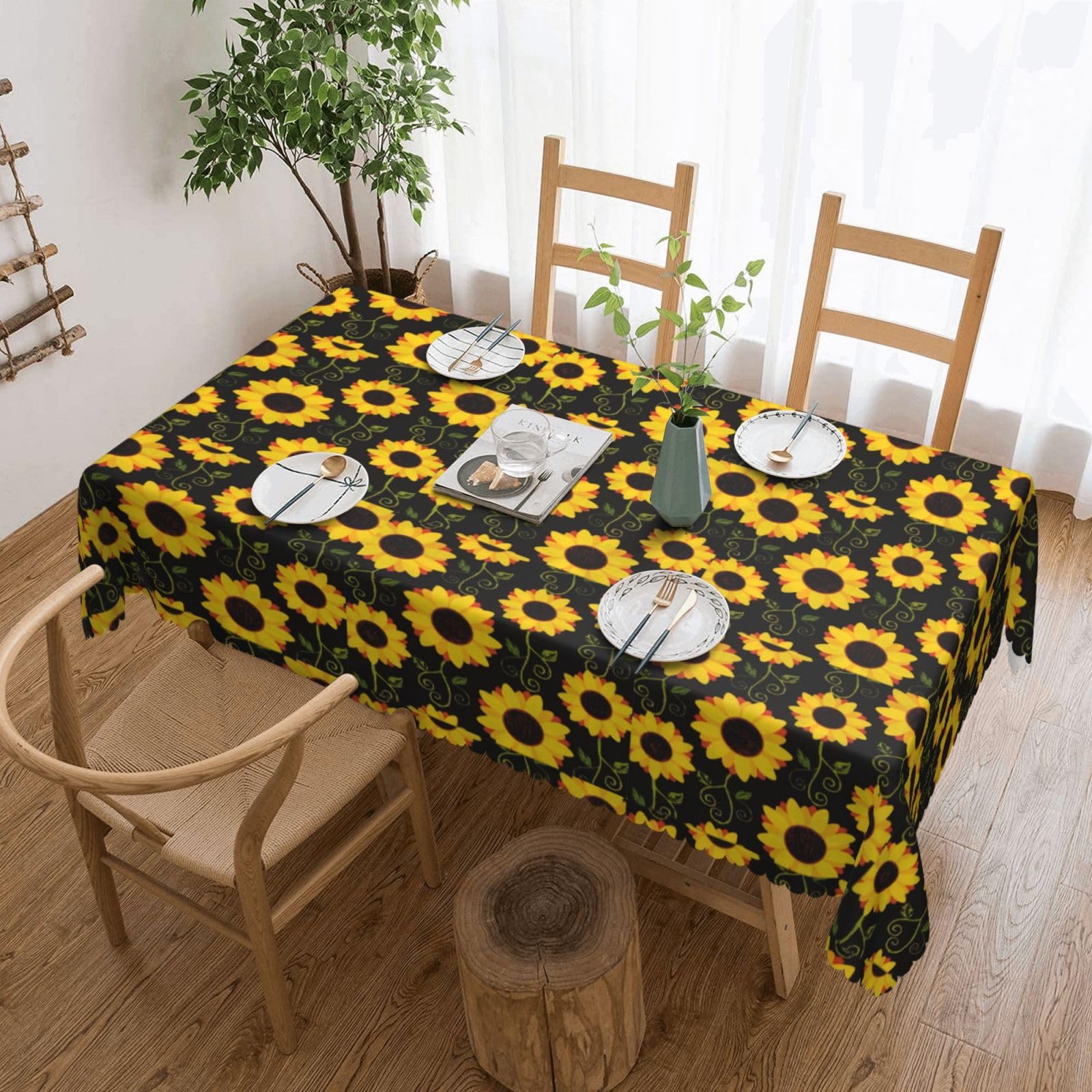 Nappe rectangulaire tournesol grand format pour buffet, pique-nique et dîner