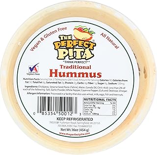 The Perfe Count Pita Traditional Hummus, 16 Ounce