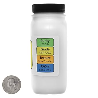 Potassium Sodium Tartrate [Rochelle Salt] 99.9% USP Grade Powder 1.5 Lb in Three Space-Saver Bottles
