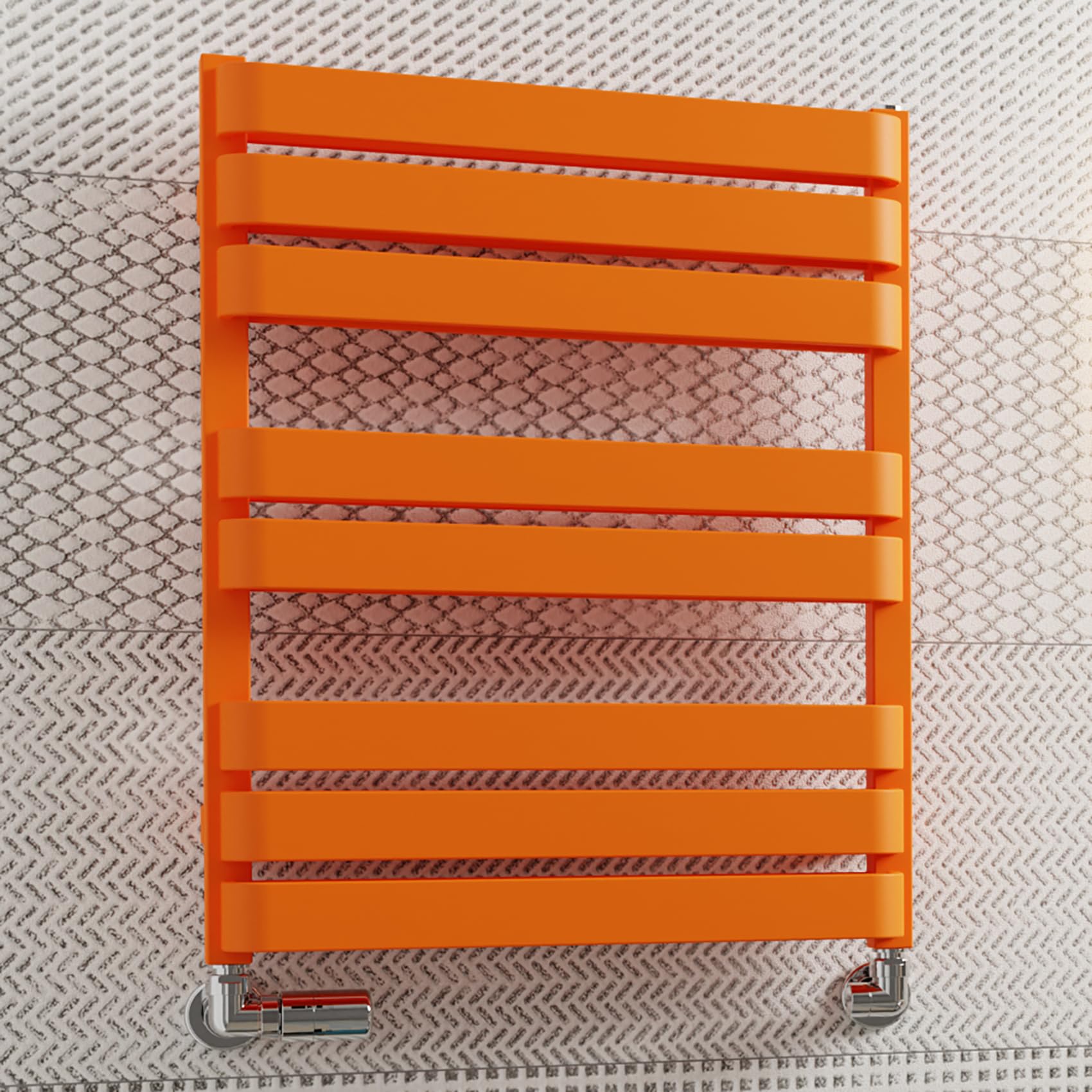 B&Q -  Warp T Bold Orange Gas Flat Towel Warmer (W)500mm X (H)655mm