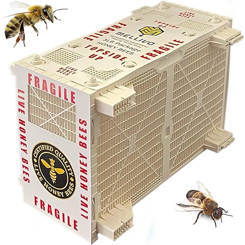 Live Bees for Beekeeping | 3 lb Live Bees with Mated Queen for Your Beehive | Ideal for Bee Hives Boxes Starter kit, Bee House with Bee Hive Stand, Flow Hive & Other Beekeeping Supplies