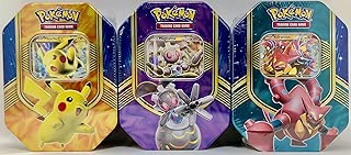 Pokemon Set of All 3 2016 Battle Hearts Booster Pack Tins - Pikachu & Volcanion & Magearna - coolthings.us
