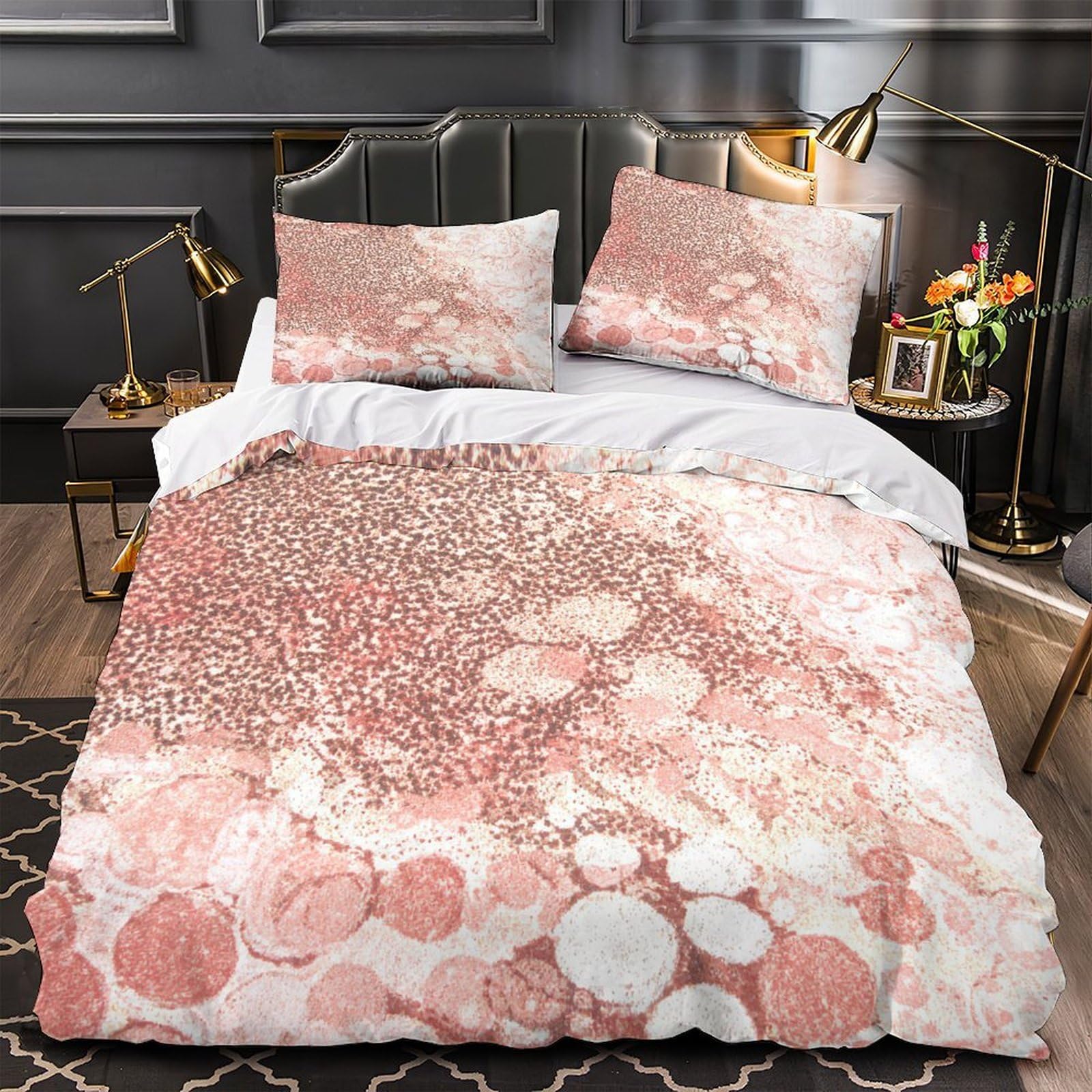 Housse de couette pour femmes parure de lit microfibre hypoallergique douce fermeture éclair 135x200