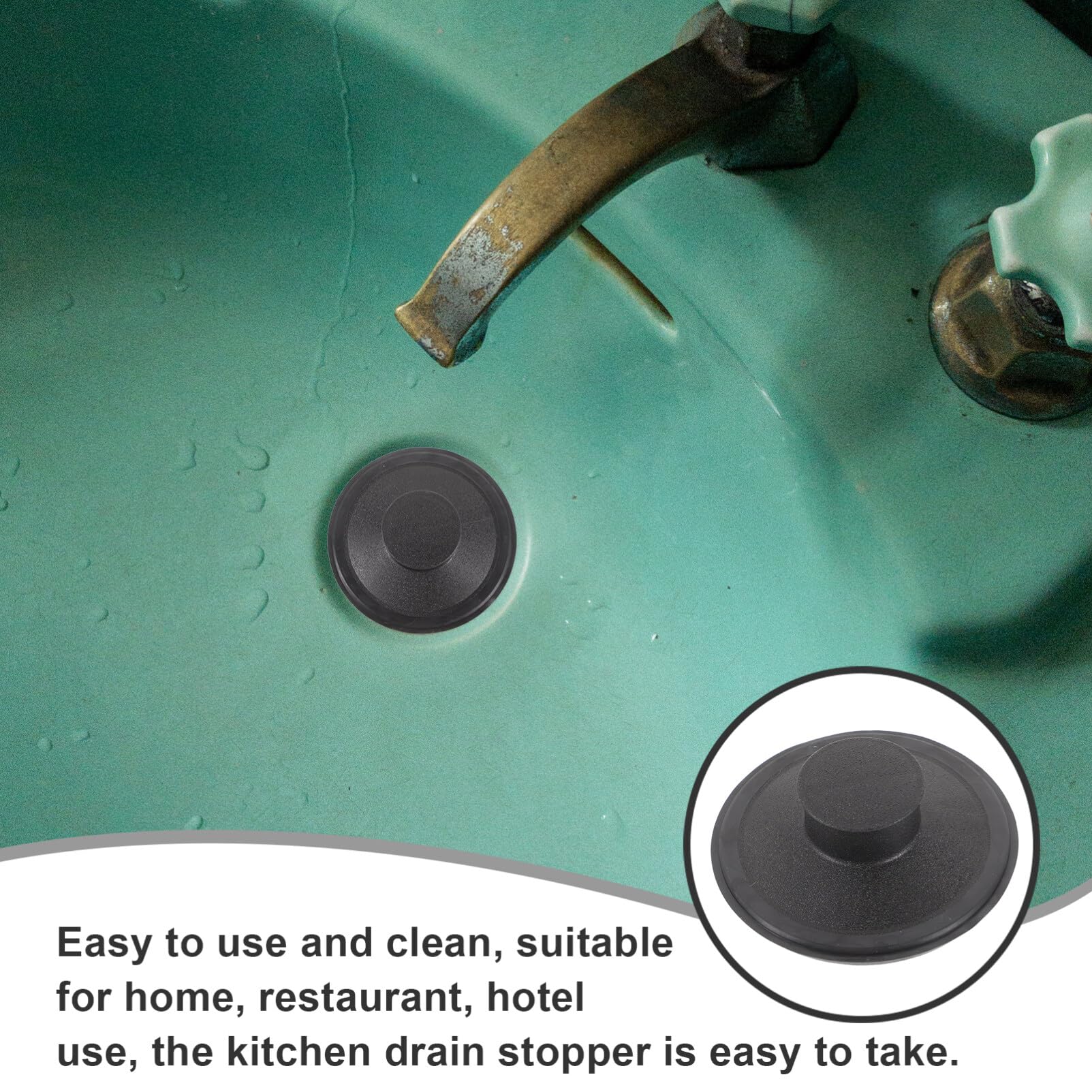 OSALADI Bouchon De Vidange D'Évier De Cuisine 8.50 Cm En Plastique Anneau D'Étanchéité Anti-Bruit Pour Évier Cuisine Restaurant Facile À Utiliser Et Durable
