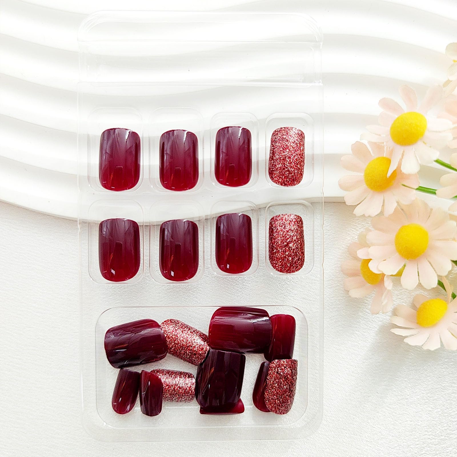 Amazon.com: PXUEZAY Press on Nails Short Square Fake Nails with