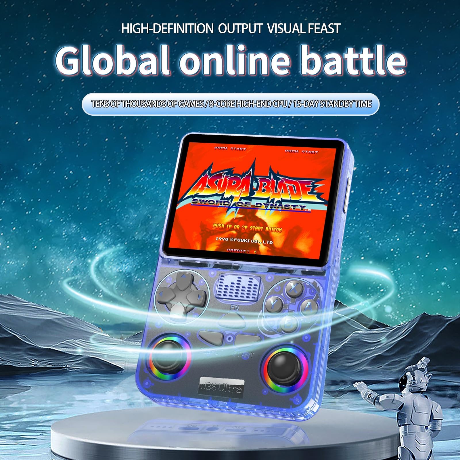 J36ultra Handheld Game Console, Global WiFi Online Battle, Wireless Colorful Upgrade, Dual Joystick Arcade