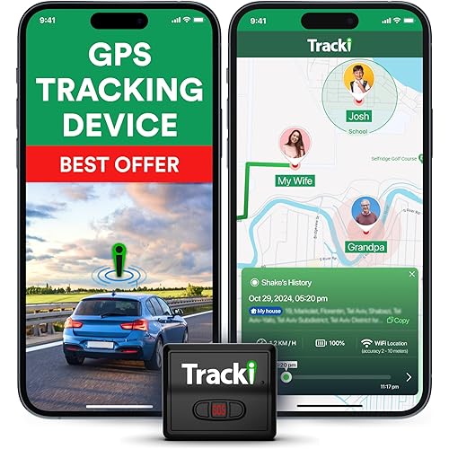 Tracki GPS Tracker for Vehicles, Car, Kids, Assets. Subscription Needed 4G LTE GPS Tracking Device. Unlimited Distance, US & Worldwide. Small Portable Real time Mini Magnetic