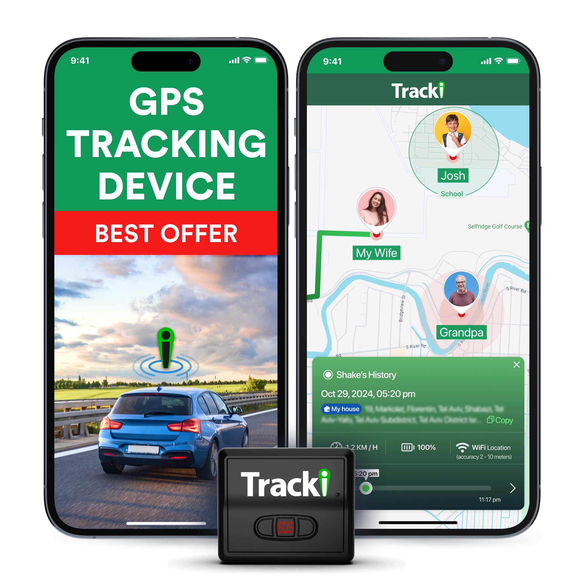 Tracki Mini 4G GPS Tracker for Car, Bike & Luggage - Magnetic - Real Time - Geo Fence Alerts - International Coverage - Long History Log - Waterproof Case - Long Battery Life - Subscription Required