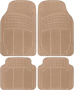 Heavy Duty 4pc Front & Rear Rubber Floor Mats for Car SUV Van & Truck-All Weather Protection Universal Fit