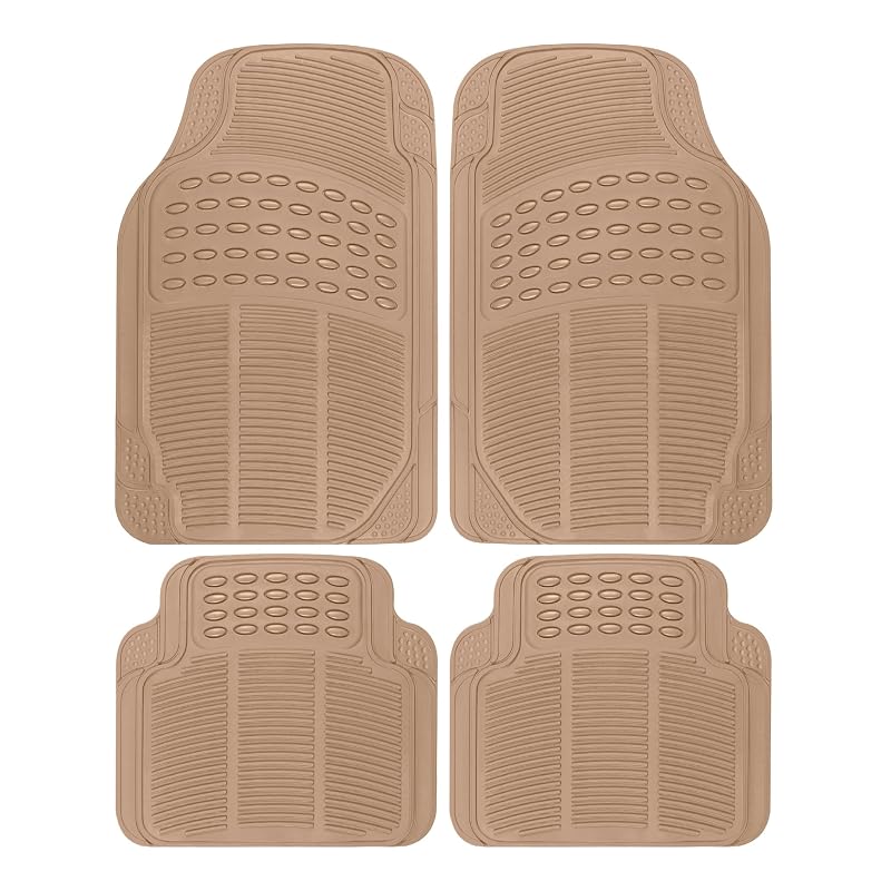 Tapetes Automotivos BDK ProLiner de Borracha para Carros, SUVs, Caminhões e Vans, Bege, Kit com 4 peças